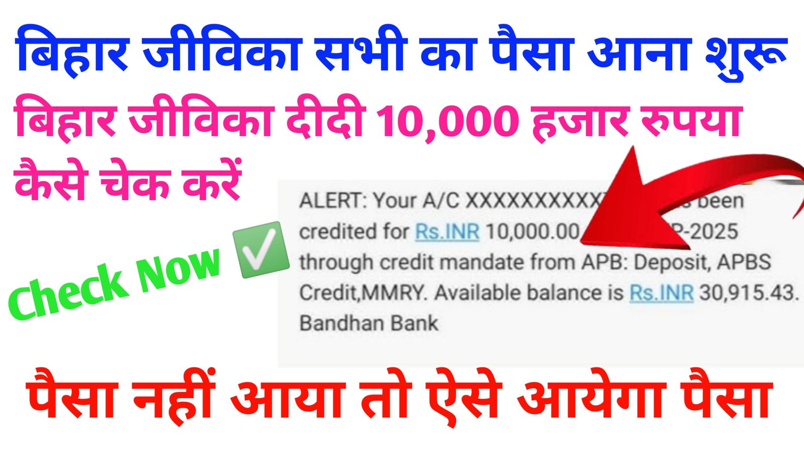 बिहार जीविका दीदी 10,000 रुपये कैसे चेक करें