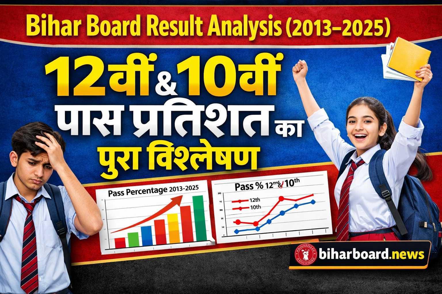 Bihar Board Result Analysis (2013–2025) – 12th & 10th Pass Percentage का पूरा विश्लेषण Bihar Board Result Analysis (2013–2025) – 12th & 10th Pass Percentage का पूरा विश्लेषण