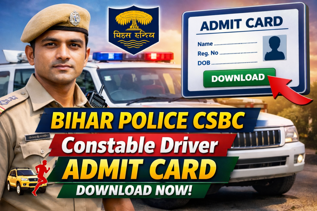 Bihar Police CSBC Constable DriverAdmit Card Download