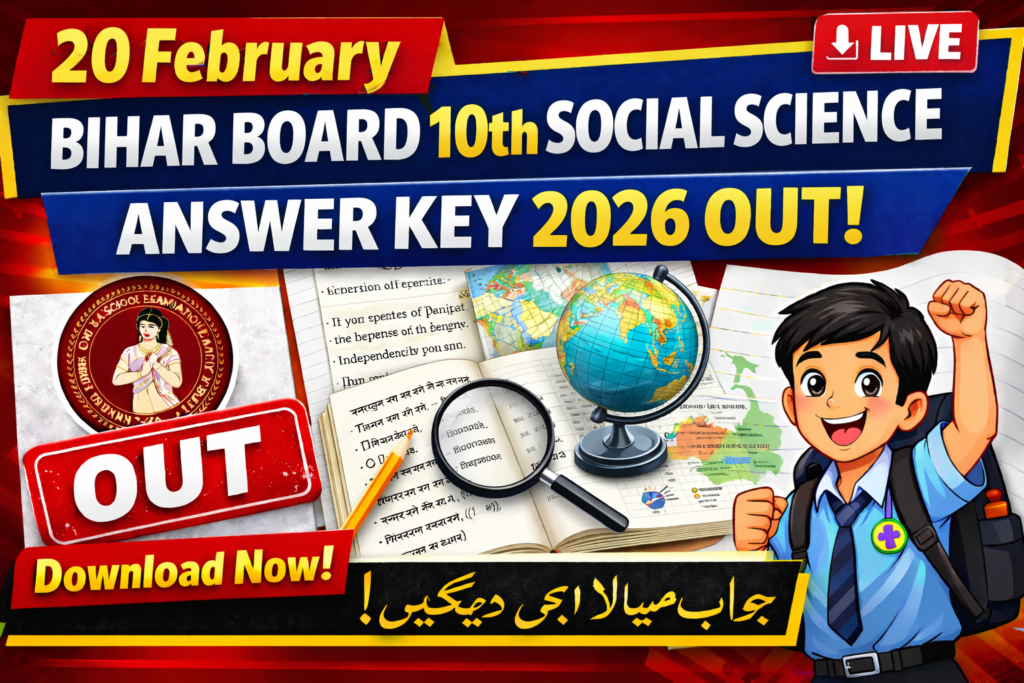 20 February Social Science Bihar Board 10th Answer key 2026
