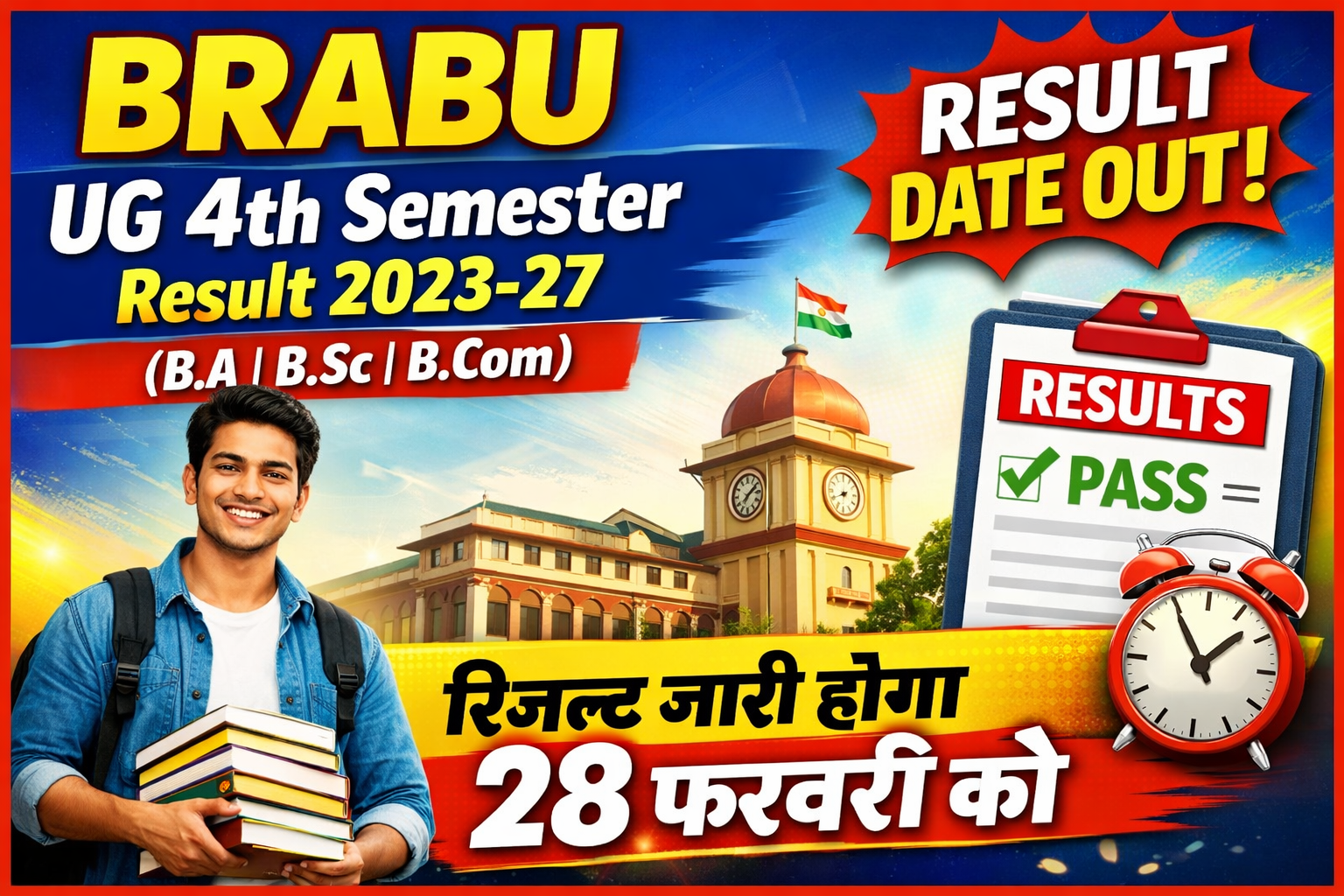 BRABU UG 4th Semester 2023-27 Result Date (B.A, B.Sc, B.Com)