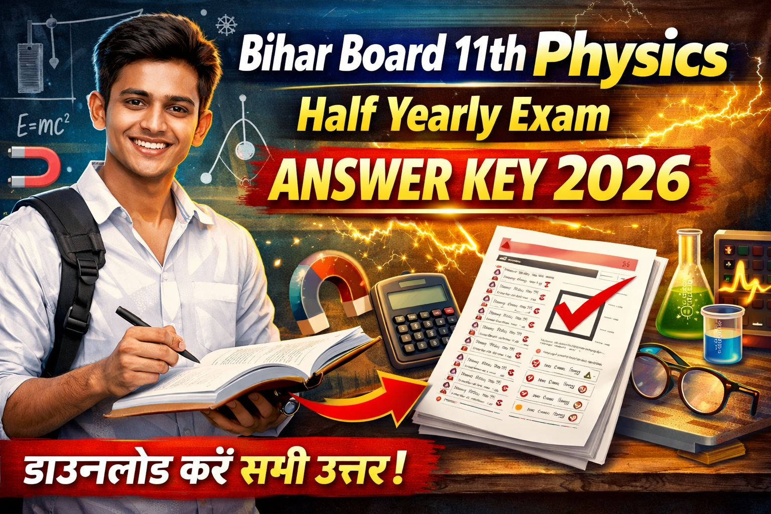 Bihar Board 11th Physics Half Yearly Exam Answer Key 2026
