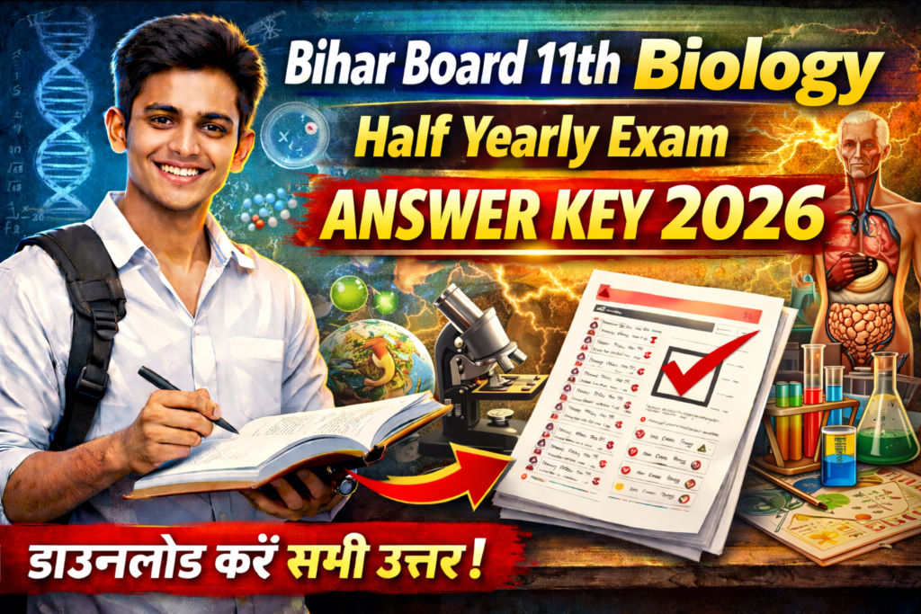 Bihar Board 11th Biology Half Yearly Exam Answer Key 2026