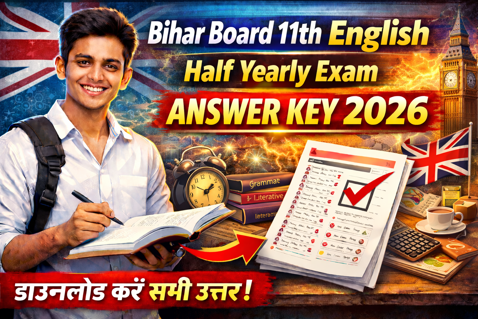 Bihar Board 11th English Half Yearly Exam Answer Key 2026 – Download & Check All Answers Bihar Board 11th English Half Yearly Exam Answer Key 2026