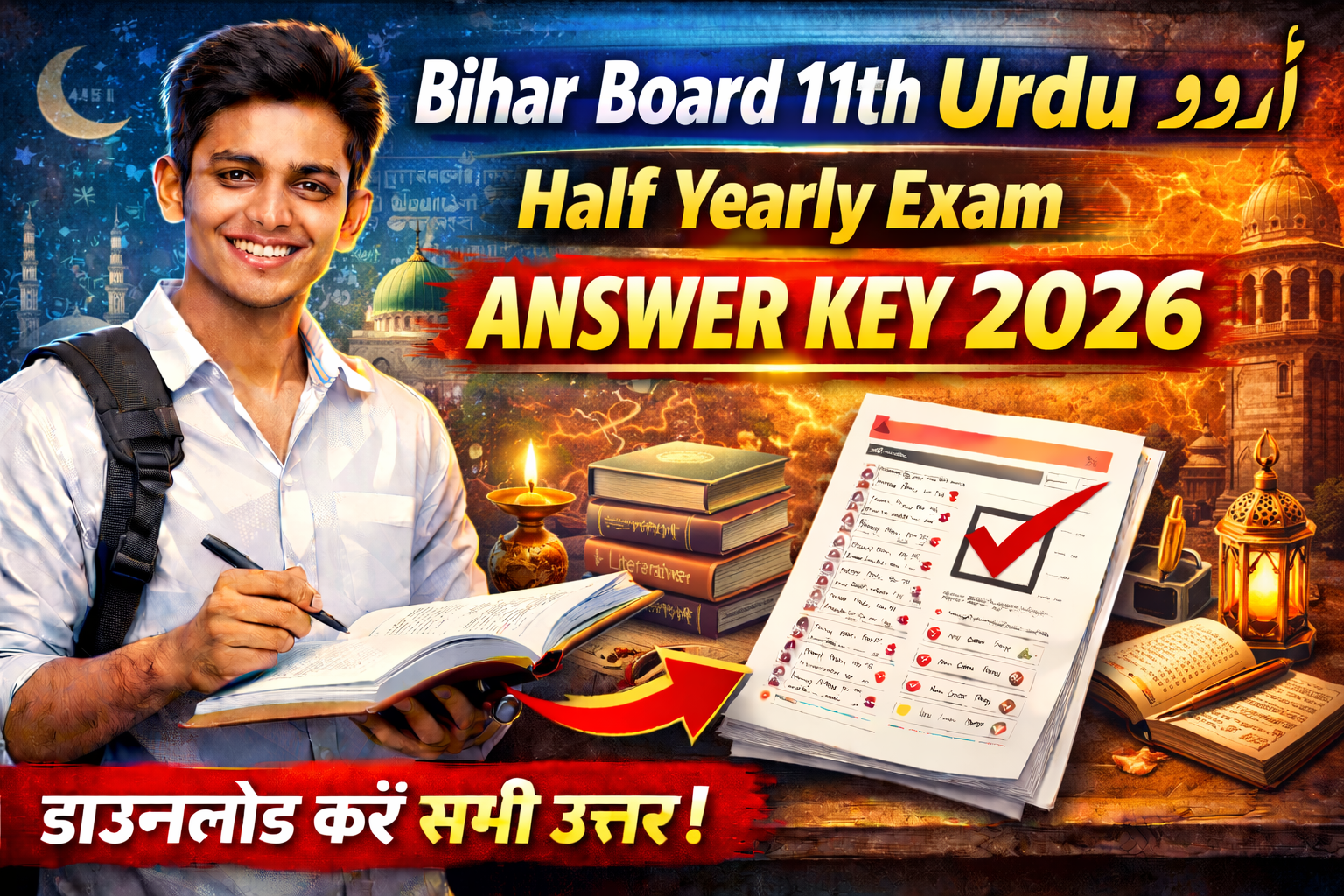 Bihar Board 11th Urdu Half Yearly Exam Answer Key 2026
