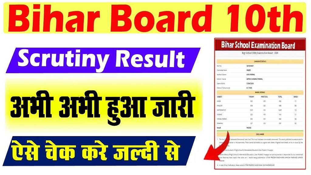 Bihar Board 10th Scrutiny Result 2026