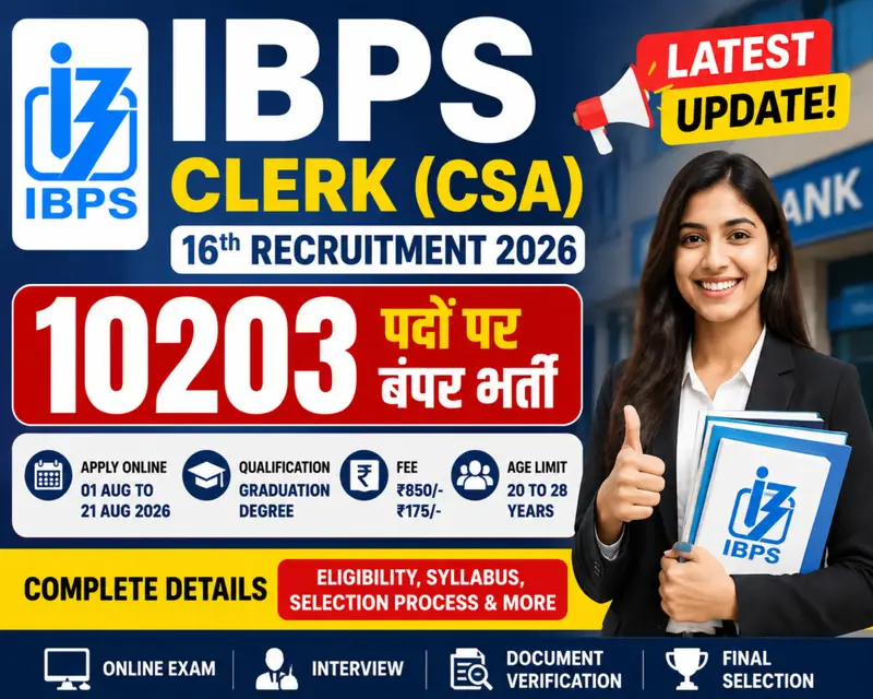 IBPS Clerk CSA Recruitment 2026