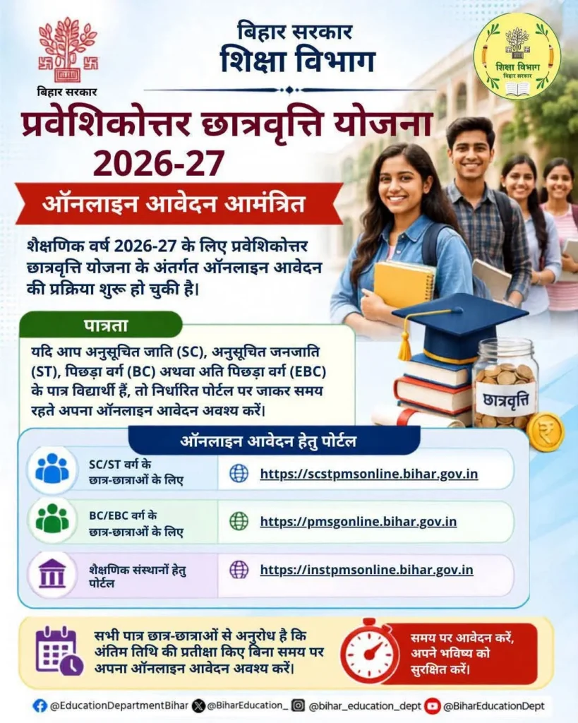 Bihar Post Matric Scholarship 2026